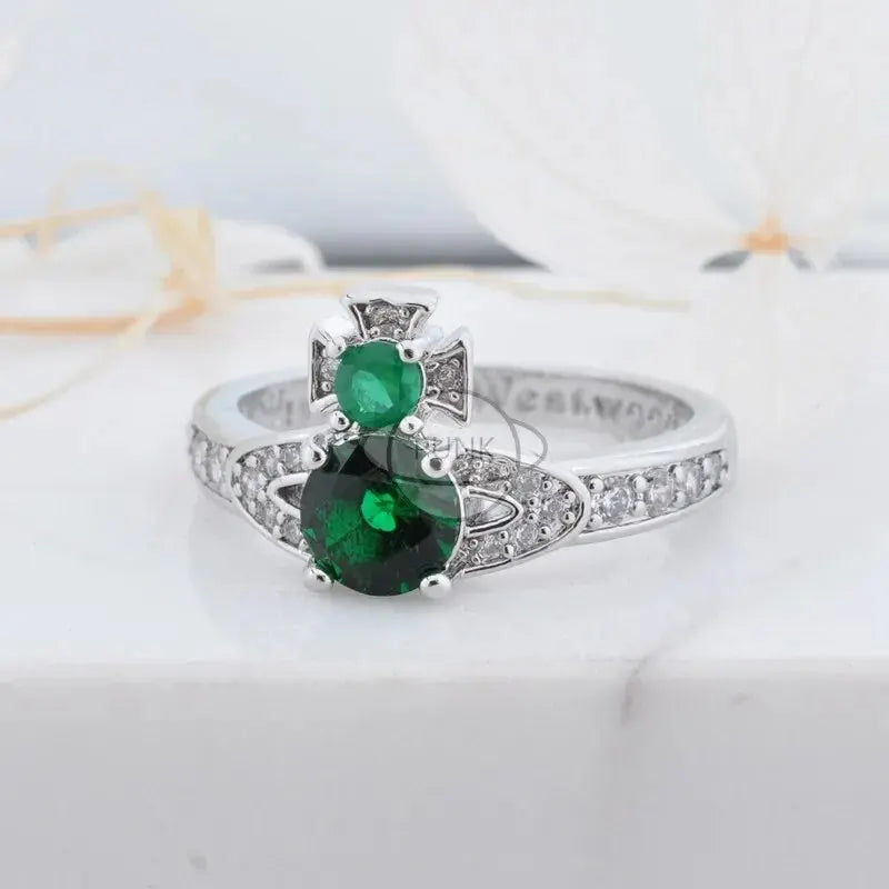 Vivienne Westwood Full Zirconia Star Tracker Ring Women's Trendy Ins Flashing Ring Similar To Royalty Worn By Celebrities