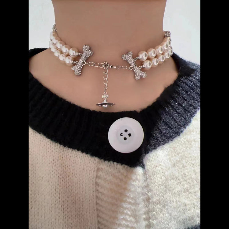 Vivienne Westwood pearl bones necklace