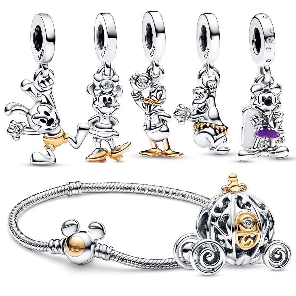 Pandora Disney Series Donald Duck 925 Sterling Silver Charm Fit Pandora Bracelet Bead Charms Original For Jewelry Making Gift