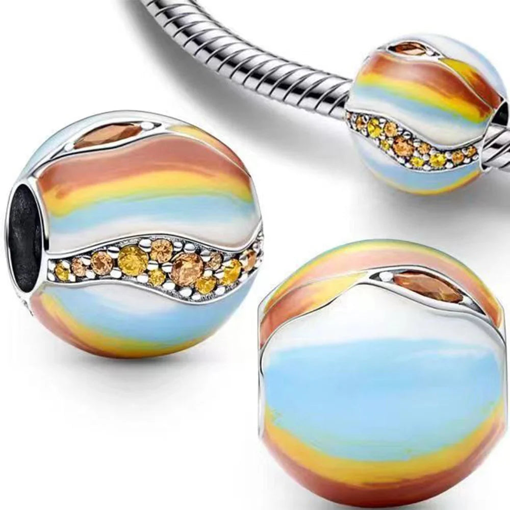 Pandora 2023 NEWEST!!! 925 Sterling Silver Cosmic Planet Series Charm Bead Fit Original Pandora Bracelet Women Jewelry DIY Gift Making