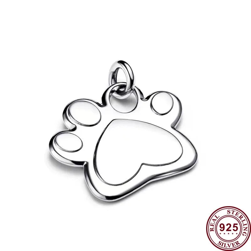 New Hot 925 Silver Backpack Heart Shaped Key Chain Pet Collar Pendant Women's Jewelry Wedding High Quality Diy Charm Jewelry