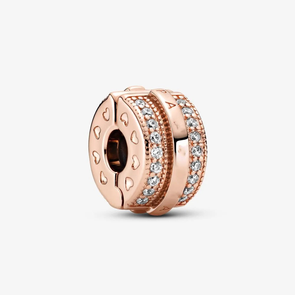 Pandora 925 Sterling Silver Classic Flowers Love Charm Clip Fit Original Pandora Bracelet Beads Pendant Colorful Women Jewelry DIY Gift