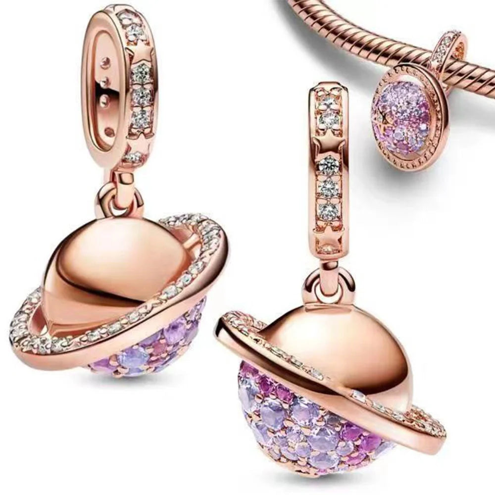 Pandora 2023 NEWEST!!! 925 Sterling Silver Cosmic Planet Series Charm Bead Fit Original Pandora Bracelet Women Jewelry DIY Gift Making