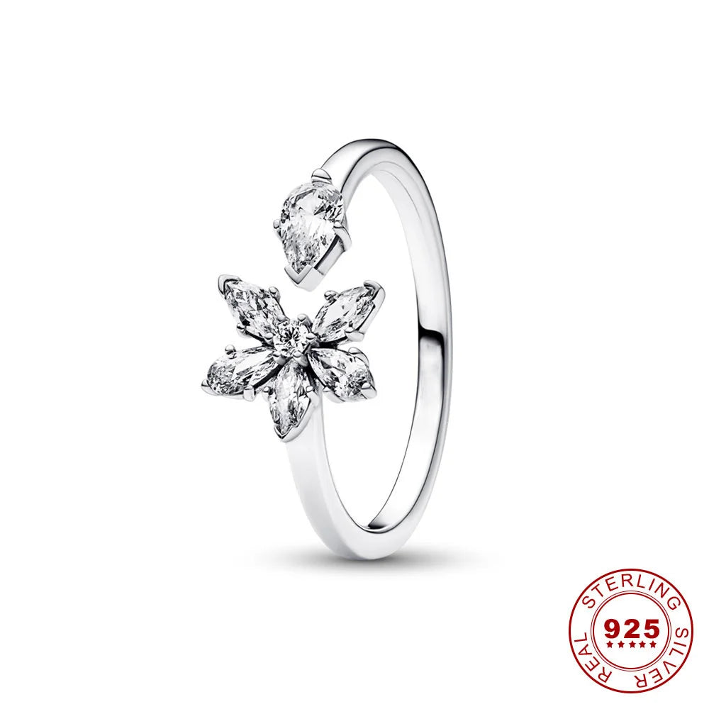 Pandora 2023 Sparkling Herbarium Cluster Series Flower Stud Earrings Women Fine Jewellery Clear Cz Pave Choker Necklace Mothers Day Gift