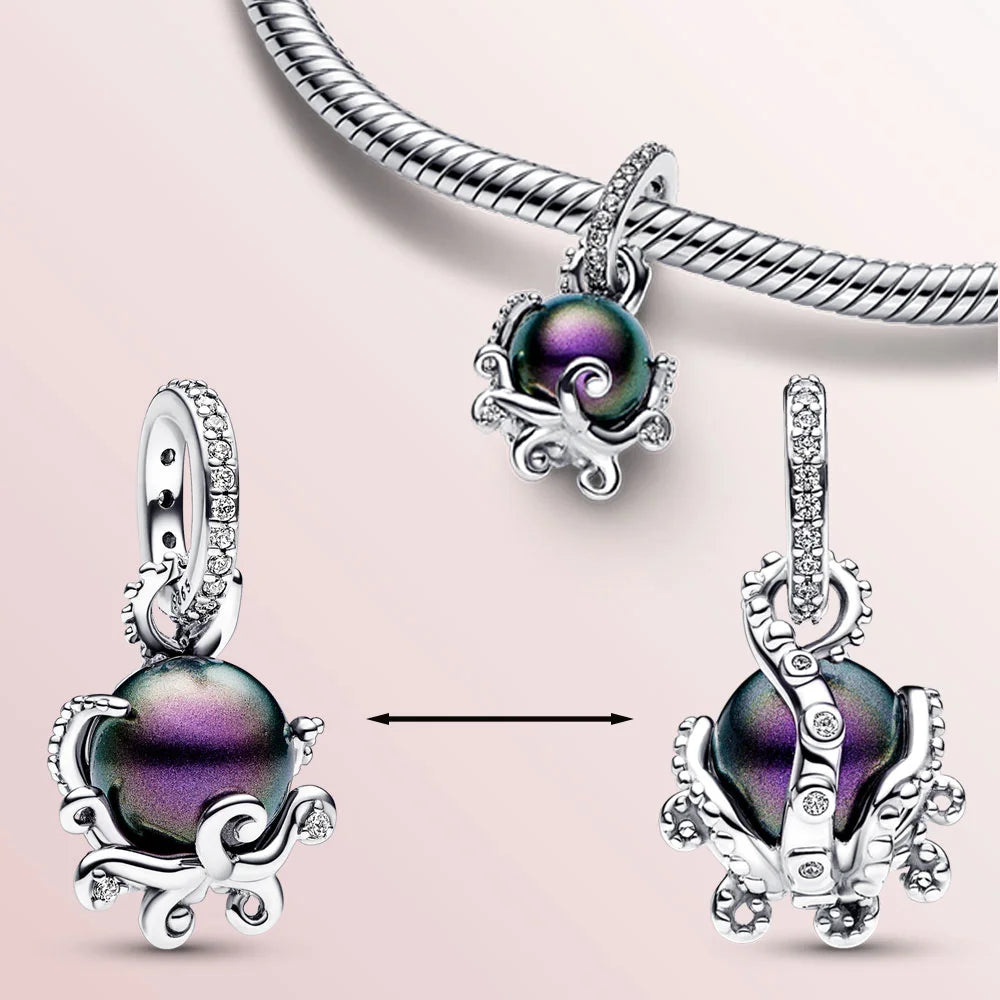 Pandora New The Little Mermaid Ariel Shell Charms For Women Fit Original PANDORA Bracelet Pendant For Necklace DIY Jewellry Friend Gifts