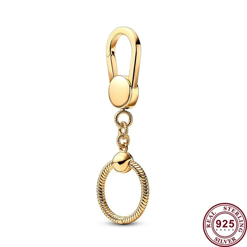 New Hot 925 Silver Backpack Heart Shaped Key Chain Pet Collar Pendant Women's Jewelry Wedding High Quality Diy Charm Jewelry